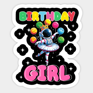 Ballerina Girl Space Astronaut Birthday Gift For Girl Kids Sticker